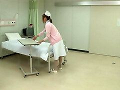 Hot Japanese Nurse gets banged at hospital couch by a horny patient!
