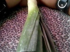 Orgasm thanks to the leek, big and long!! Extraordinary INSERTION