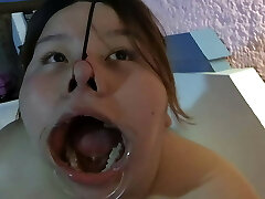 With the fuckpole in the face and the cum in the eyes