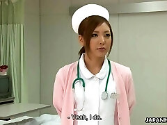 Luxurious Japanese nurse gets creampied after being roughly p