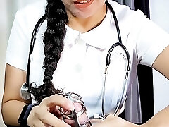Masochistic Nurse Puts Patient in Metal Chastity