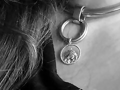 collared, submassive tiptoeSLUT heads for a walk. FREE pierced tits.