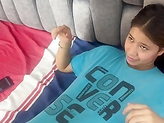 I find my little stepsister with my clothes on, I take them off and I nail her hard until I jism in her pussy