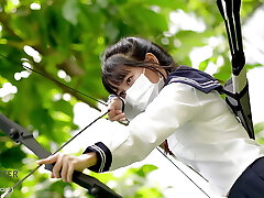 Japanese Student Doll Study of Archery Class