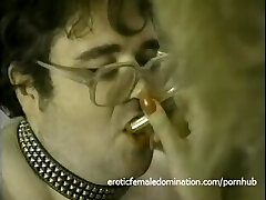 Fat man sucks on a sex fucktoy and has his asshole hammered