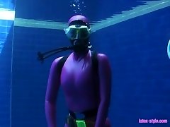 Underwater venture of latex diver