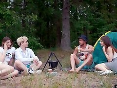 Kinky anal hook-up during camping with ass eating sweetheart Funky Town