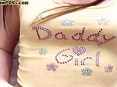 POV stepdaughter teenie fucked by kinky perv stepdaddy