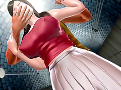 Busty anime dame gets roped up and hotly fucked in the subway