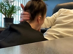 Secretary Deepthroats And Fucks Her Boss To Save Her Job