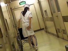 Nurse with wheelchair got her bottom sharked from behind