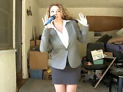 Blonde Reporter Obliged to Strip on Live Television -- ENF