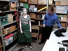 Pale emo teen shoplifter penalize fucked by a LP officer