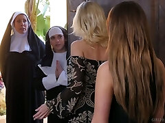 Sinful nuns are making enjoy with perverted lesbian babe Ziggy Star