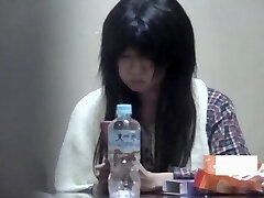 Chinese girl is masturbating pussy in panty on hidden cam