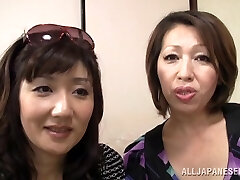 3 Way with two horny Japanese milfs