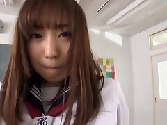 Momoka Sakai super-cute Asian teen gets hardcore rear fuck