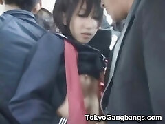 Japanese Schoolgirl Fingered in Public!