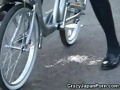Student Drizzles on a Bike in Public! 