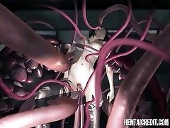 Japanese 3d girl gets tentacle plowed