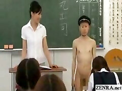 New Japanese transfer schoolgirl goes naked in school CFNM style New Japanese transfer schoolgirl goes naked in school CFNM style