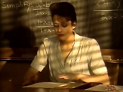 Brief haired kinky brunette school professor sucks strong cock for cum