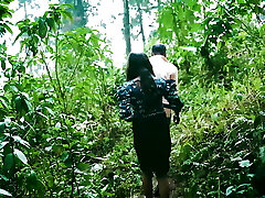 Beau fucks Desi Pornstar The StarSudipa in the open Jungle for jizm into her Mouth ( Hindi Audio )