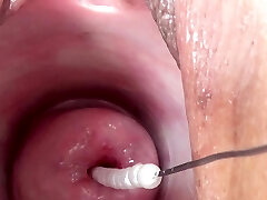 Cervix fucking frolicking inserting a japanese vibrator