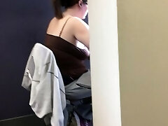 20yr old braless plump in the library