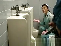 Asian chick is cleaning the wrong public