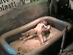 Mess wrestling girls at the bar make a sexy mess Mess wrestling girls at the bar make a sexy mess