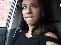 Shaved pussy of beautiful buxom babe Teanna Trump gets pummeled in the car