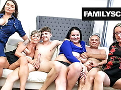 Fucked up Granddad and Grandson Sunday Orgy