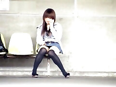 Yuzuki Hatano nice teen in a short microskirt is an exhibitionist
