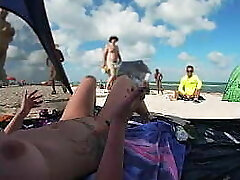 Exhibitionist Wife 511 - Mrs Kiss gives us her Nude BEACH POV view of a Hidden Cam JERKING OFF in front of her and several other men seeing!