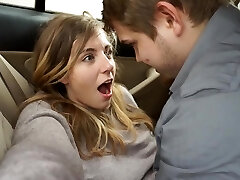 My mischievous girlfriend and me having venture fucking in car and got caught