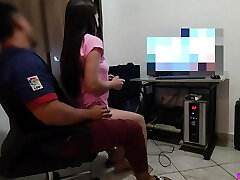 My Finest Friend asked me to sit on his legs and I feel how the Firm Cock Rubs my Ass