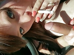 Smoking in the blazer oral pleasure