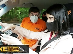 Driving School Lady Dee sucks instructor’s disinfected burning cock