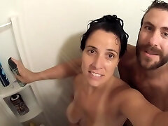 Soapy Handjob & Doggie Fuck, in the Shower. Closeup Go-Pro Pov!