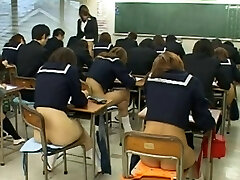 Public sex with hot Asian schoolgirls during an examination