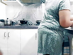 Indian Wife's Ass Spanked, fingered and Bumpers Squeezed in the Kitchen