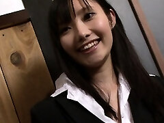 Asian brunette inhaling hard on a fat dick