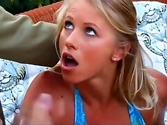 Retro oral jobs earn messy facials Retro oral jobs earn messy facials