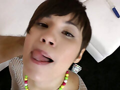 Tiny Russian slut Geizer gets banged in her rectum upskirt