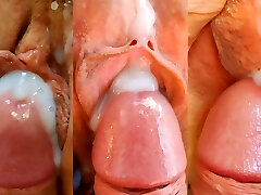 Compilation of copious creampies and cum in cooch close-up of sweet big breasted MILF