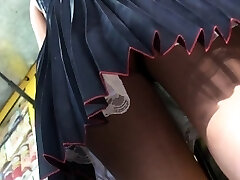 Delicious chick strolls around in a short microskirt and gets fil Delicious chick strolls around in a short microskirt and gets fil