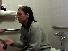 Having A Lil Fun Giving A Blowjob And Being Used In Public Bathroom