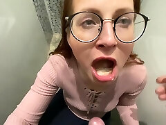 Risky Public Testing Sex Toy In The Store And Jism In Mouth In Public Rest Room