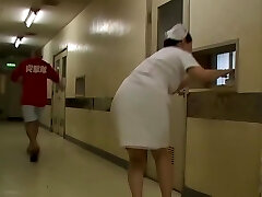 Obese nurse got her horny bottom sharked in the corridor